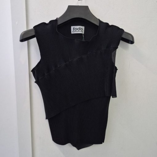 스파이럴 웨이브 슬리브리스 탑 블랙 TDX5-SP01