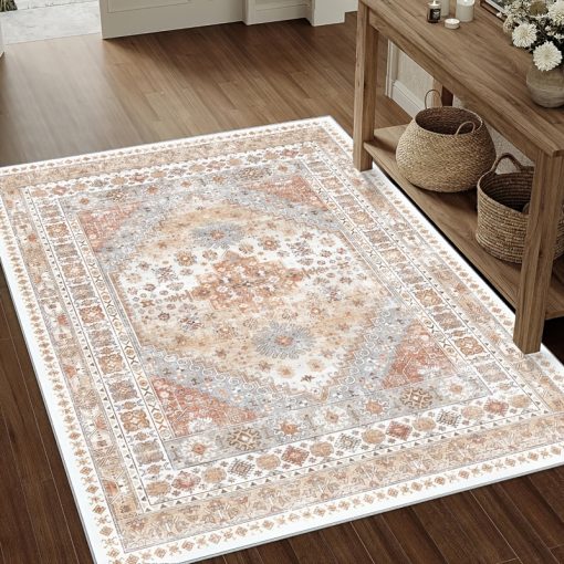 850G 벨벳 카펫 1개입, 실내용으로 세탁기 사용 가능, 침실에 적합, 생생한 보헤미안 빈티지 디자인, 매우 부드럽고 두꺼운 로우필 섬유 특징 - 올바른 카펫을 선택하는 것은 고