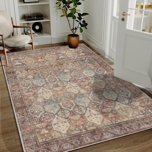 850G 벨벳 카펫 1개입, 실내용으로 세탁기 사용 가능, 침실에 적합, 생생한 보헤미안 빈티지 디자인, 매우 부드럽고 두꺼운 로우필 섬유 특징 - 올바른 카펫을 선택하는 것은 고